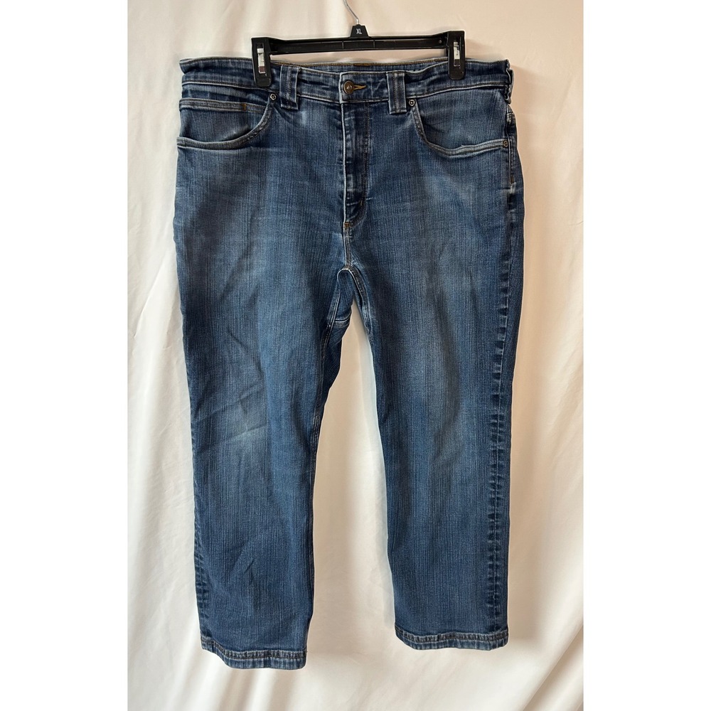 Duluth Trading Co Ballroom Double Flex Jeans Mens 36x28 Relaxed Fit Blue Denim - Picture 12 of 16